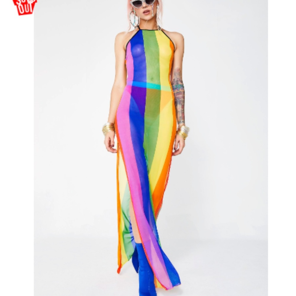 Current Mood COLOR UR WORLD MAXI mesh rainbow